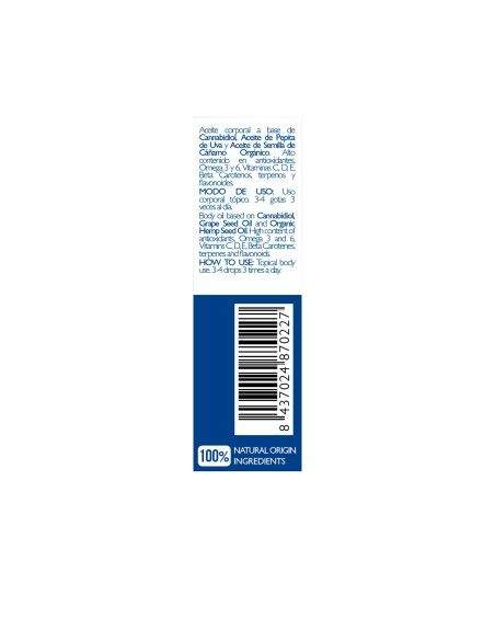Aceite 20% CBD con Aceite Semilla Cáñamo Orgánico y 1% Pepita Uva BIO 10ml Aceite 20% CBD con Aceite Semilla Cáñamo Orgánico y 1% Pepita Uva BIO 10ml