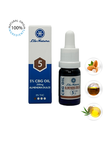Aceite 5% CBG con Aceite Semilla Cáñamo y 1% Almendra Dulce BIO 10ml